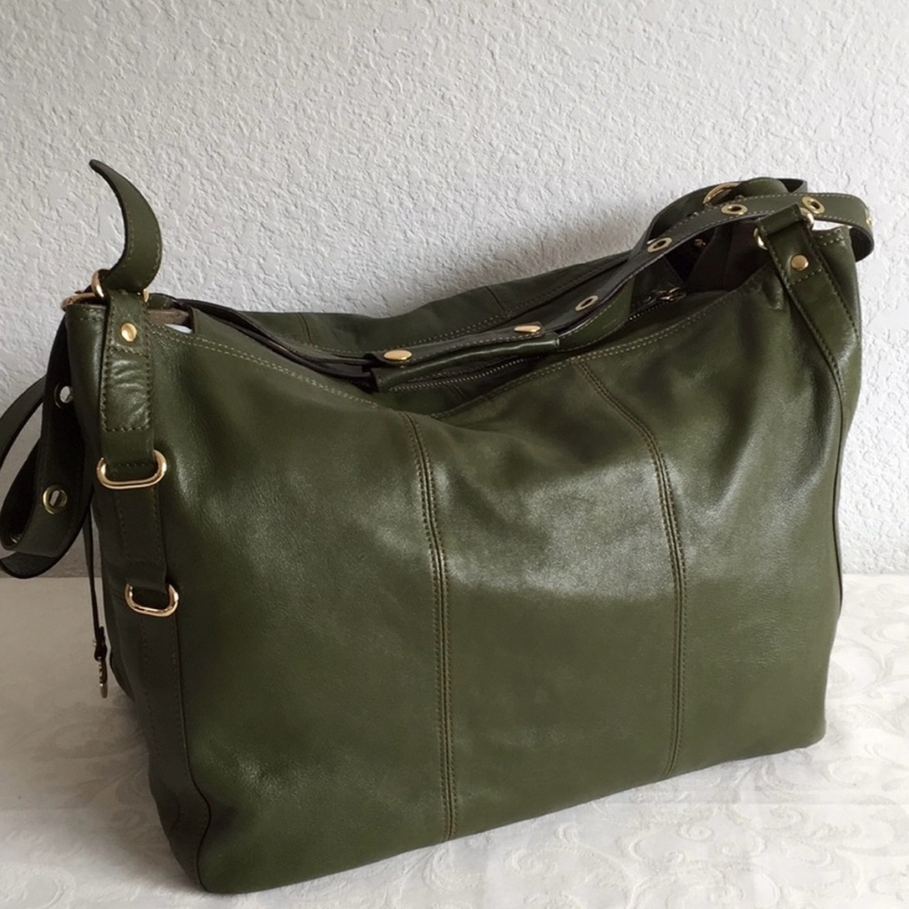 Beautiful Rabeanco Army Green Leather Bag